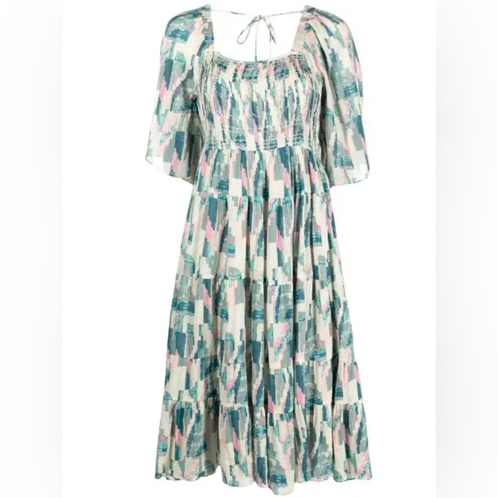 BA&SH Teoli Abstract-Print Midi Dress